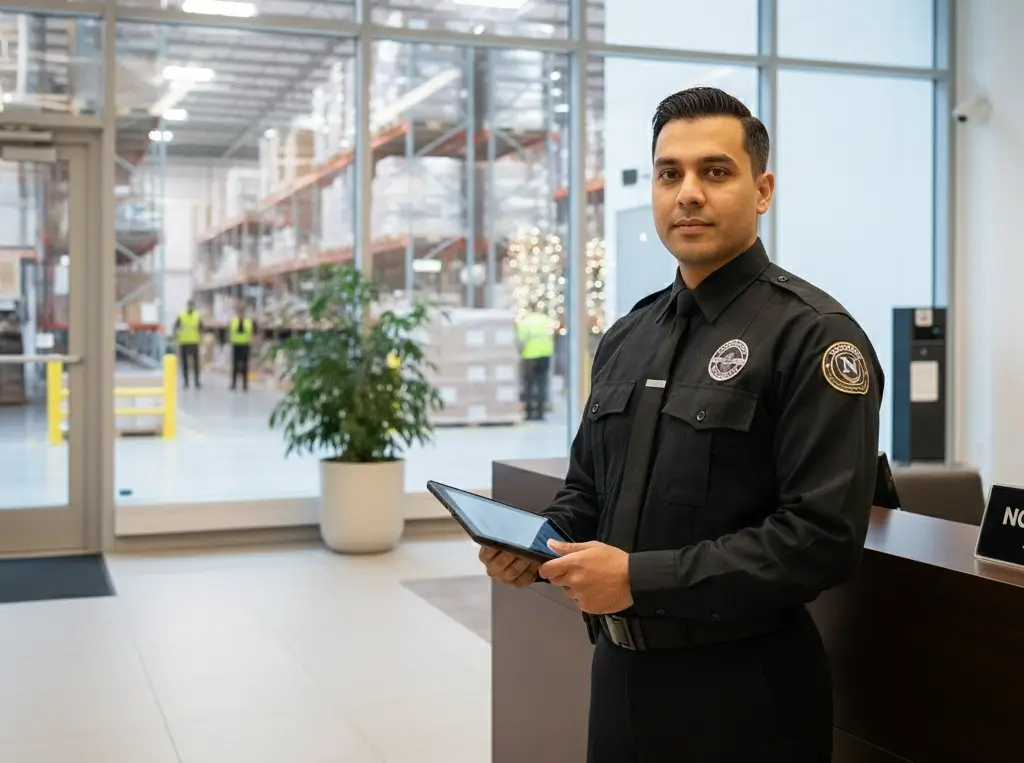 Static security guards safeguarding commercial and industrial properties in Ontario