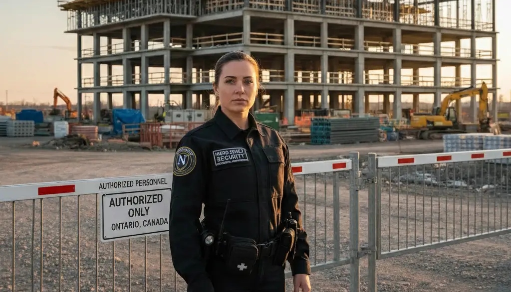Construction site security services in Ontario protecting job sites from theft and unauthorized access