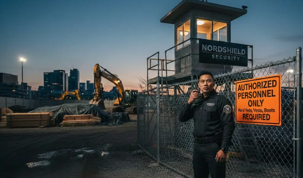 Static security guards protecting construction sites from theft and unauthorized access in Ontario